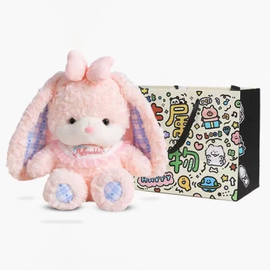 Bộ Đôi Gấu Bông Thỏ Hồng & Teddy Nâu Mắt Sao - Mềm Mại Dễ Thương, Quà Bé Gái 8