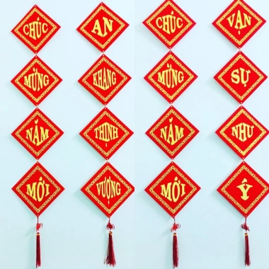 Bộ Đôi Khánh Vuông Câu Đối Cổ Truyền - Trang Trí Tết Nguyên Đán 2.026 Giá ưu đãi 79.000 VND