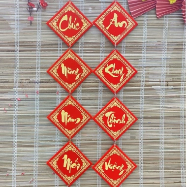 Bộ Đôi Khánh Vuông Câu Đối Cổ Truyền - Trang Trí Tết Nguyên Đán 2.026 Giá ưu đãi 79.000 VND