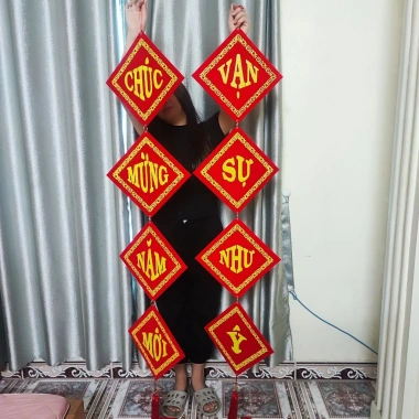 Bộ Đôi Khánh Vuông Câu Đối Cổ Truyền - Trang Trí Tết Nguyên Đán 2.026 Giá ưu đãi 79.000 VND