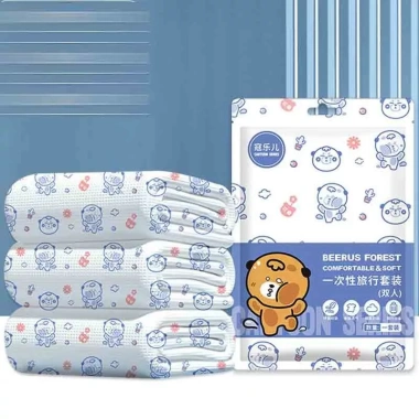 Bộ drap trải giường du lịch dùng 1 lần 4 món - Bọc chăn ga gối khách sạn tiện lợi 55.000₫ 2