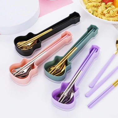 Bộ Đũa Muỗng Nĩa Thép Không Gỉ 304 Hình Đàn Guitar - Sang Trọng, Bền Đẹp, Giá 71.610 VND 3