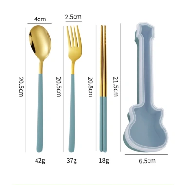 Bộ Đũa Muỗng Nĩa Thép Không Gỉ 304 Hình Đàn Guitar - Sang Trọng, Bền Đẹp, Giá 71.610 VND 9