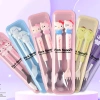 Bộ Đũa Thìa Nĩa Inox Kuromi, Kitty, Cún Trắng - Hộp Đựng Tiện Lợi, Giá 22.000₫ 5