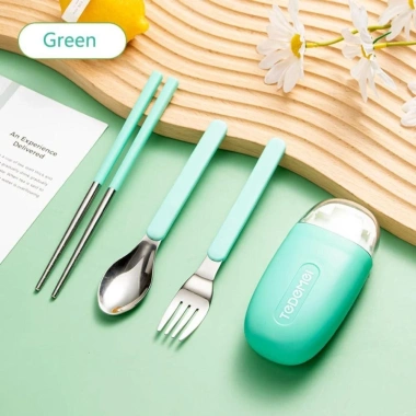 Bộ Dụng Cụ Du Lịch 3 Cái Inox Tháo Rời - Muỗng Nĩa Đũa, Ăn Trưa Ngoài Trời
