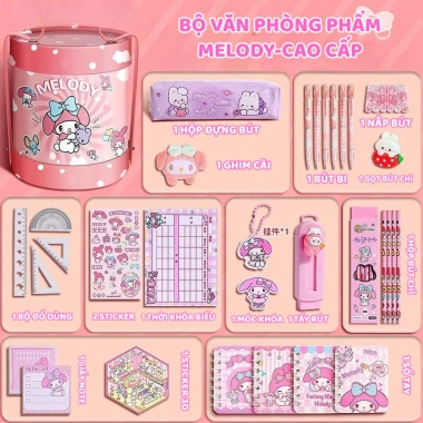 Bộ Dụng Cụ Học Tập Hồng Đáng Yêu - Văn Phòng Phẩm Hoạt Hình, Quà Tặng Học Sinh Giá 110.260 VND