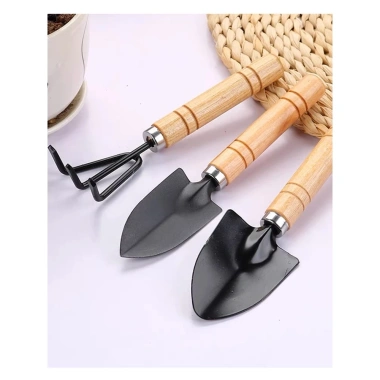 Bộ dụng cụ làm vườn mini 3 món cán gỗ cho đất trống cây - Giá 12.000 VND 7