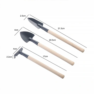 Bộ dụng cụ làm vườn mini 3 món cán gỗ cho đất trống cây - Giá 12.000 VND 9