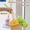 Bộ dụng cụ lau nhà cho bé Hàn Quốc - chổi vịt + hót rác mini, cây lau ABS an toàn, giảm còn 74.999đ