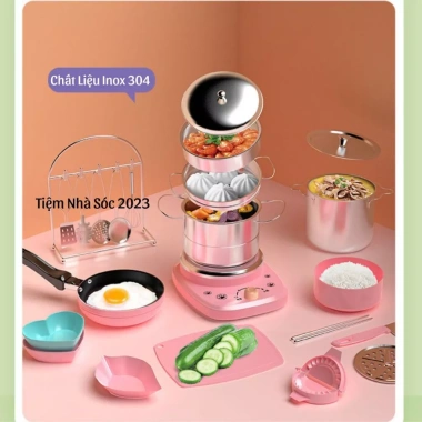 Bộ Dụng Cụ Nhà Bếp Mini Inox 304 Không Gỉ An Toàn Cho Bé - Giá Ưu Đãi 245k - Tiệm Nhà Sóc