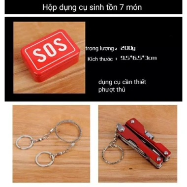 Bộ dụng cụ sinh tồn SOS 6 món đa chức năng - An toàn du lịch & khám phá