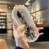 Bộ dụng cụ trẻ em 2 trong 1 di động - Nĩa thìa thép không gỉ, hộp du lịch, phù hợp bé mới biết đi - Quà tặng 8