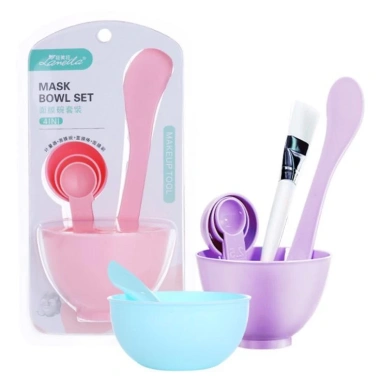 Bộ dụng cụ trộn đắp mặt nạ 6 món: 3 thìa, bát, chổi, que trộn - Hickies Lacing System - Giá ưu đãi 10.000 VND