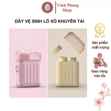 Bộ Dụng Cụ Vệ Sinh Lỗ Khuyên Tai 180 Que – Khử Mùi, Kháng Khuẩn, An Toàn Mẹ & Bé