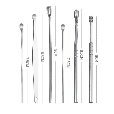 Bộ dụng cụ vệ sinh tai 6 món thép không gỉ, loại bỏ ráy tai, giá chỉ 28.999₫