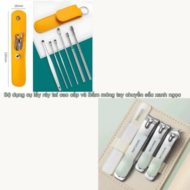 Bộ dụng cụ vệ sinh tai 6 món thép không gỉ, loại bỏ ráy tai, giá chỉ 28.999₫