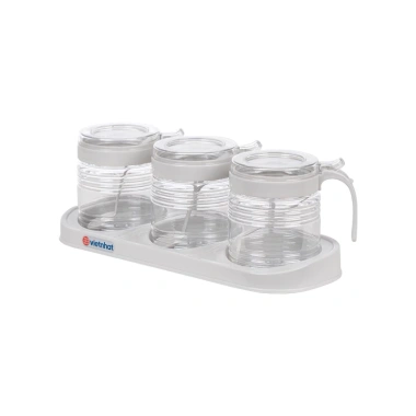 Bộ đựng gia vị nhựa Việt Nhật 2.931-2.932: 2/3 lọ nắp đậy, tay cầm an toàn, giá ưu đãi 5