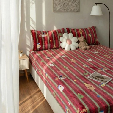 Bộ ga gối 3 món nỉ nhung sữa cao cấp Otama Bedding - 1m6,1m8,2m, giá ưu đãi 389k 8