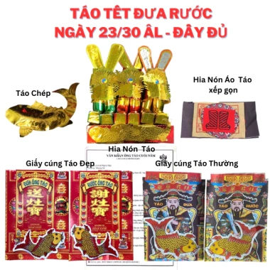Bộ Giấy Cúng Ông Công Ông Táo Tết – Hia Nón Cá Chép kèm Văn Khấn, Giá 19.000₫