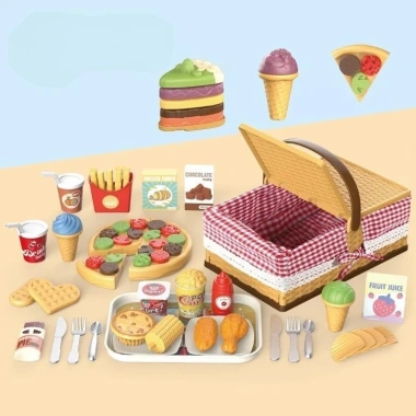 Bộ Giỏ Đồ Chơi Picnic 103 Chi Tiết Mô Phỏng Thực Phẩm - Dã Ngoại Xinh Xắn, Giá 325.000₫