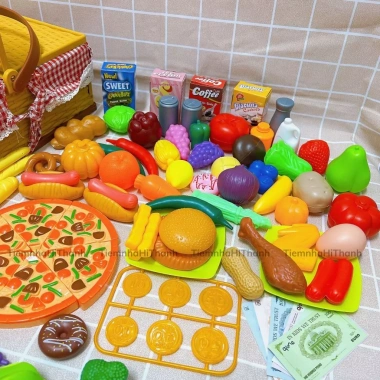 Bộ Giỏ Đồ Chơi Picnic 103 Chi Tiết Mô Phỏng Thực Phẩm - Dã Ngoại Xinh Xắn, Giá 325.000₫