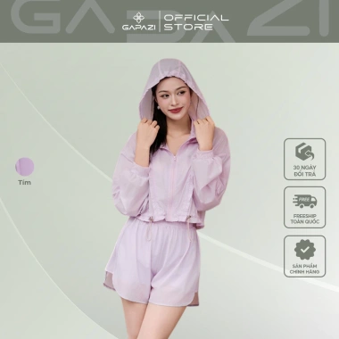 Bộ gió thể thao nữ Gapazi cao cấp mỏng nhẹ cản gió tốt relax fit thoải mái GBT.014