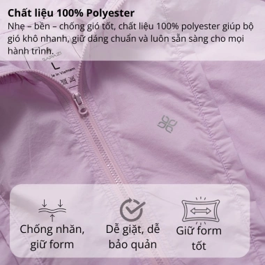 Bộ gió thể thao nữ Gapazi cao cấp mỏng nhẹ cản gió tốt relax fit thoải mái GBT.014