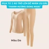 Bộ giữ nhiệt nữ Pier No5 áo dài hương hoa sơn trà - Khóa nhiệt tăng 5°C, Santony 10