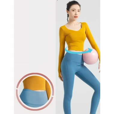 Bộ Gym Yoga Nữ GF042 - Áo Croptop Dài Tay Mút và Quần Legging Nâng Mông, 283k 2