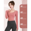 Bộ Gym Yoga Nữ GF042 - Áo Croptop Dài Tay Mút và Quần Legging Nâng Mông, 283k 3