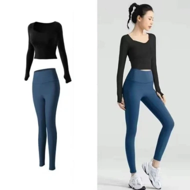 Bộ Gym Yoga Nữ GF042 - Áo Croptop Dài Tay Mút và Quần Legging Nâng Mông, 283k 9