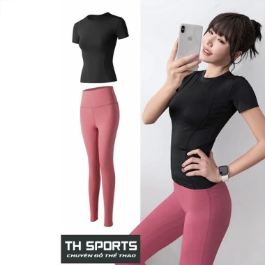 Bộ Gym Yoga Nữ TH001 - Áo Ngắn Tay và Quần Legging Dài Nâng Mông - 219.000 VND 8
