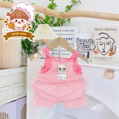 Bộ Hai Dây Thun Tăm Lạnh BH Kids Bé Gái 6‑16kg Thoải Mái Thoáng Mát Freeship Voucher 5