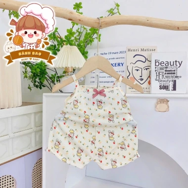 Bộ Hai Dây Thun Tăm Lạnh BH Kids Bé Gái 6‑16kg Thoải Mái Thoáng Mát Freeship Voucher 9