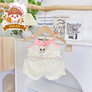 Bộ Hai Dây Thun Tăm Lạnh BH Kids Bé Gái 6‑16kg Thoải Mái Thoáng Mát Freeship Voucher 10