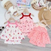 Bộ Hai Dây Vải Thun Tăm Lạnh Phối Bèo Siu Cute Đáng Iu Bé Gái 6-17kg Thoải Mái 2
