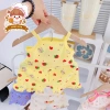 Bộ Hai Dây Vải Thun Tăm Lạnh Phối Bèo Siu Cute Đáng Iu Bé Gái 6-17kg Thoải Mái 8