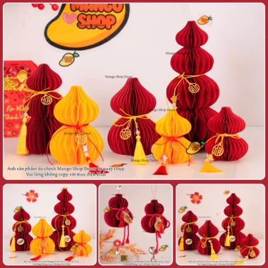 Bộ Hồ Lô Giấy Trang Trí Tết Trung Thu và Đám Cưới - Phong Thủy May Mắn Phúc Lộc Thọ Giá 22.800 VND