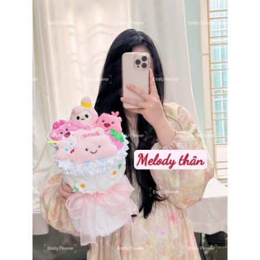 Bó hoa gấu bông Loppy Melody Kuromy Kirby – Quà tặng bạn gái Valentine, sinh nhật, giảm 20%
