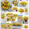 Bó Hoa Hướng Dương 4 Bông Lớn Vải Lụa Trang Trí, Cắm Giỏ Đẹp Giá 18.000₫ 2