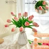 Bó hoa tulip 20 bông và bình nhựa BÓ MẠ - Trang trí nhà, decor chụp ảnh, giá ưu