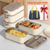 Bộ hộp cơm giữ nhiệt inox 304 2-3 tầng cao cấp, tặng túi giữ nhiệt và thìa đũa – Giá ưu đãi 295.000₫