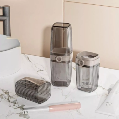 Bộ hộp đựng bàn chải & kem đánh răng du lịch, hộp xà bông cục có nắp - THEA giảm giá 44.068₫ 3