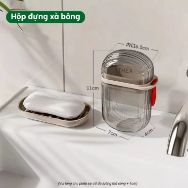 Bộ hộp đựng bàn chải & kem đánh răng du lịch, hộp xà bông cục có nắp - THEA giảm giá 44.068₫ 6