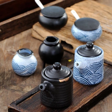 Bộ hộp đựng gia vị sushi gốm Juju - Hộp mực, lọ giấm, thuyền sốt - 74,829 VND