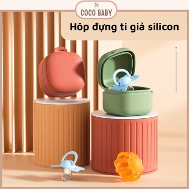 Bộ hộp đựng ti giả silicone tiệt trùng, chịu nhiệt cao, đa màu - Giá chỉ 75.000₫