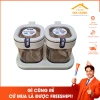 Bộ hũ gia vị vuông Hiwa 2 khay nắp kín kèm muỗng, tiện lợi, giá chỉ 43.605 VND