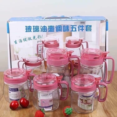 Bộ Hũ Thủy Tinh Đựng Gia Vị 6 Chai - Thiết Kế Sang Trọng, Độ Bền Cao, Giá Ưu Đãi 59.000₫