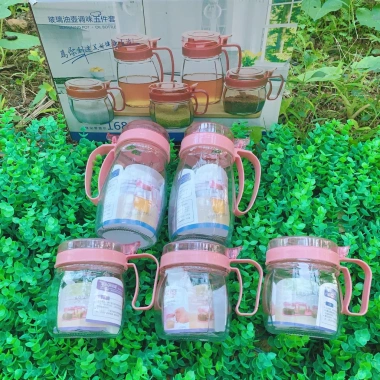 Bộ Hũ Thủy Tinh Đựng Gia Vị 6 Chai - Thiết Kế Sang Trọng, Độ Bền Cao, Giá Ưu Đãi 59.000₫