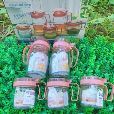 Bộ Hũ Thủy Tinh Đựng Gia Vị 6 Chai - Thiết Kế Sang Trọng, Độ Bền Cao, Giá Ưu Đãi 59.000₫